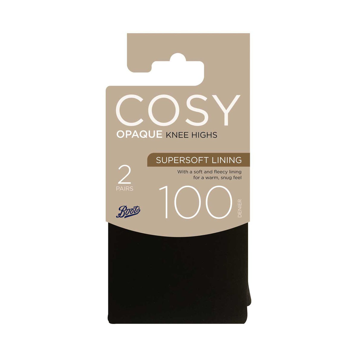 Boots cosy knee highs with fleecy lining 2 Pair Pack - British product