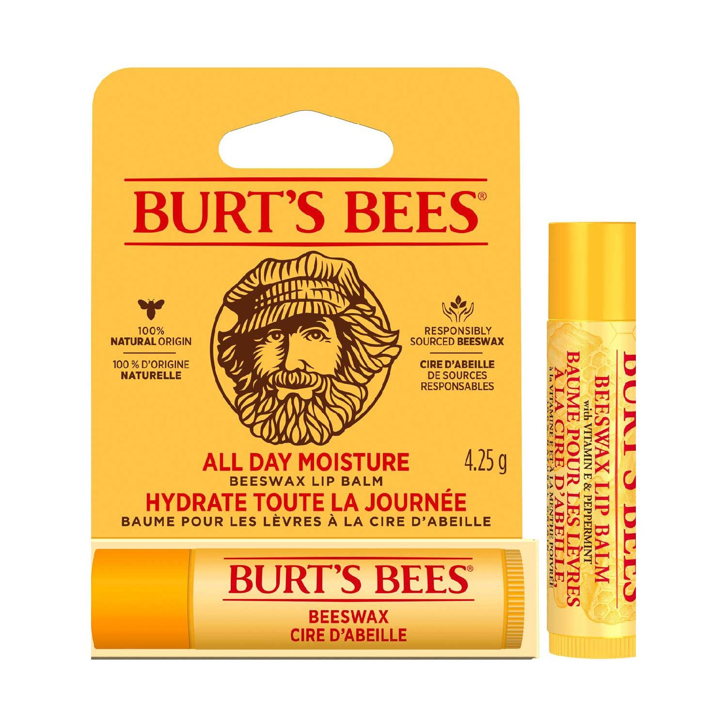 Burt's Bees Beeswax Lip Balm Peppermint 4.25g - British product
