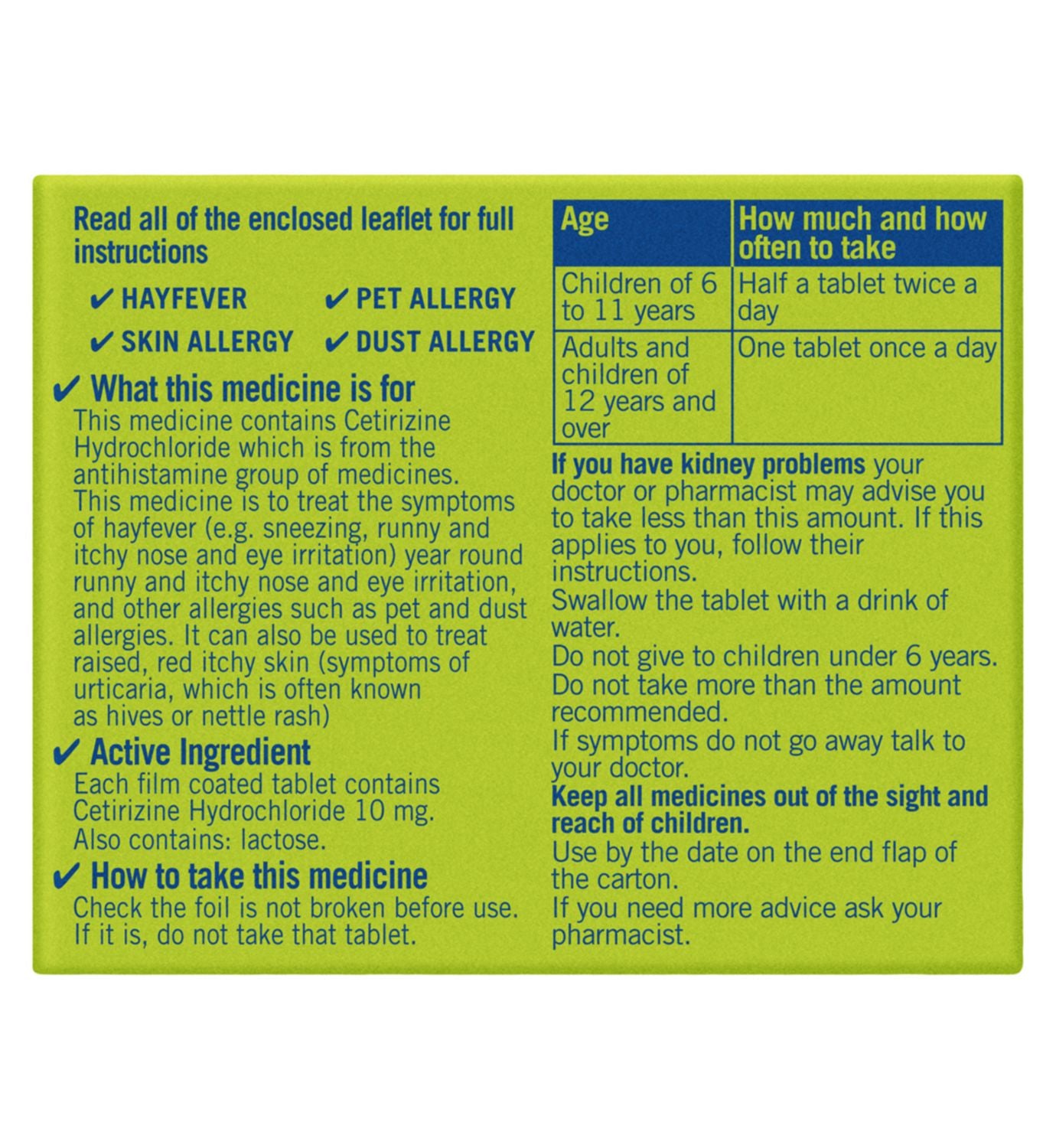 Boots Hayfever 10mg Tablets 30 count - British product