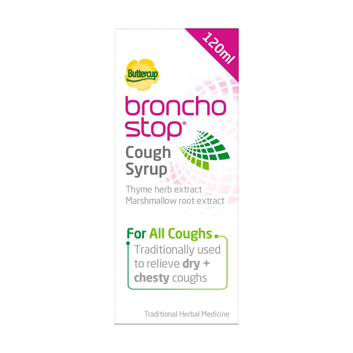 Buttercup Bronchostop Herbal Cough Syrup 120ml - British product