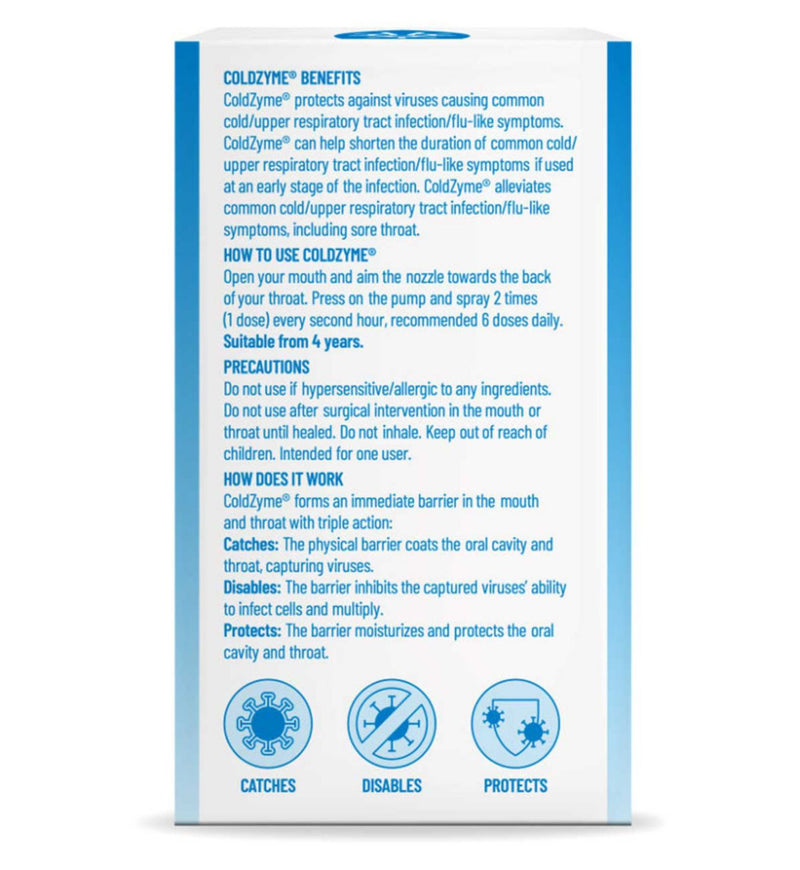 ColdZyme OneCold mouth spray antiviral 7ml - British product