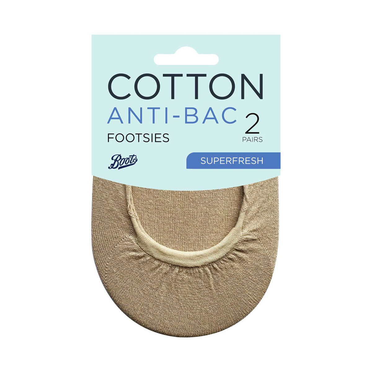 Boots Cotton Footsies Nude 2 Pairs - British product