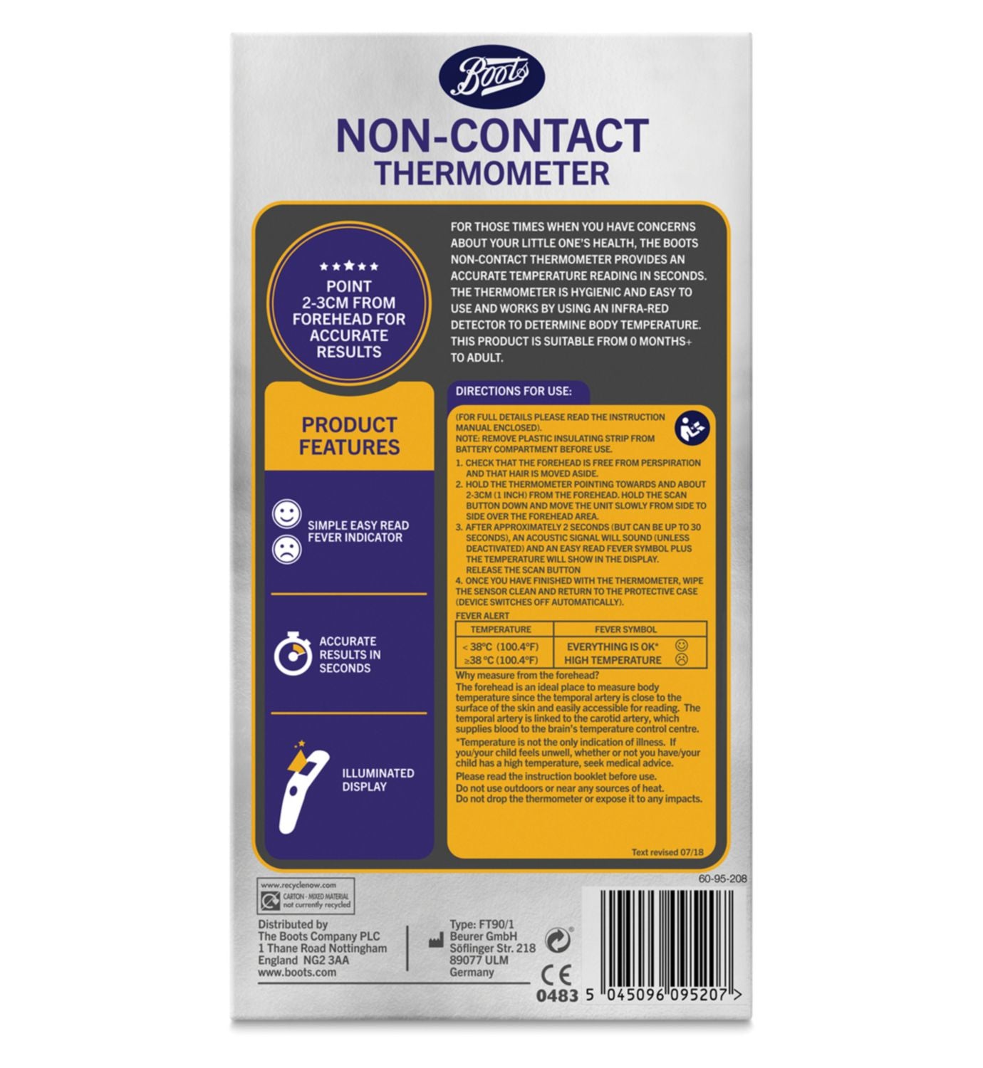 Boots non-contact thermometer baby monitor - British product