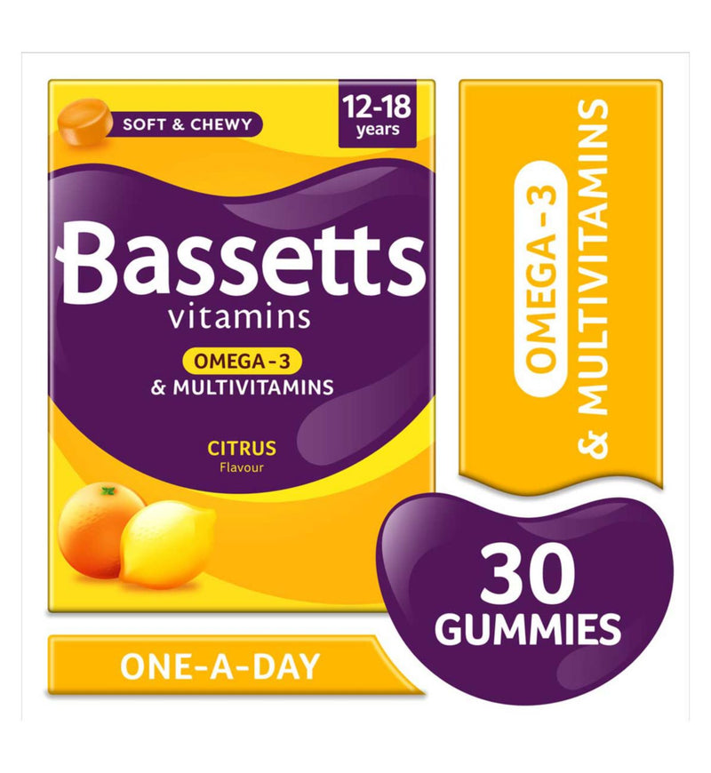 Bassetts teen multivitamin soft chewies citrus flavour 30s - British product