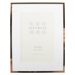 Sixtrees metal rose gold photo frame 4x6 (British brand)