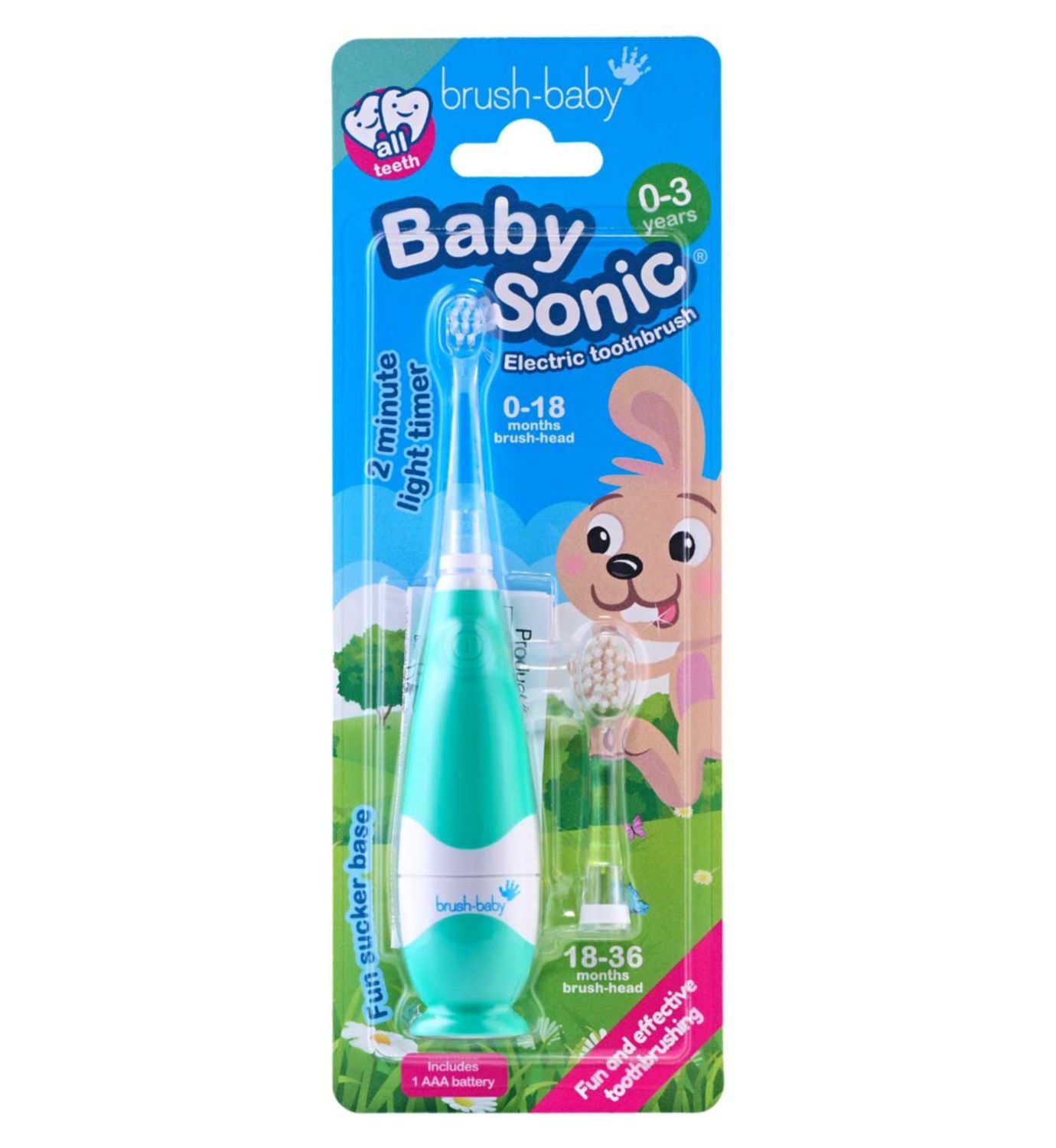 Brush Baby Babysonic Electronic Toothbrush with 2 Heads - British product