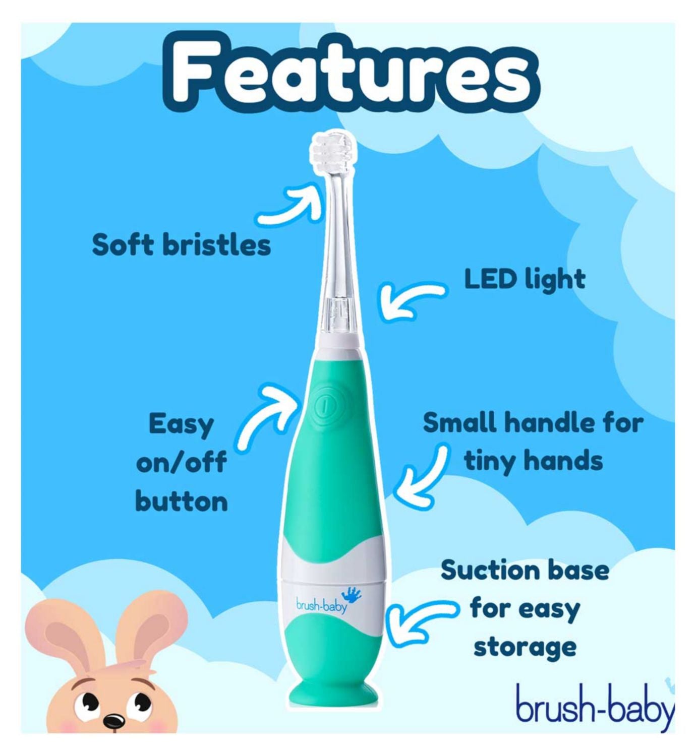 Brush Baby Babysonic Electronic Toothbrush with 2 Heads - British product