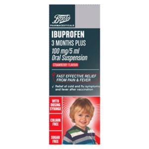 Boots Ibuprofen Oral Suspension Strawberry Flavour 100ml - British product