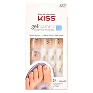KISS Gel Fantasy Toenail Kit Lotta Oomph 24 Piece, UK version
