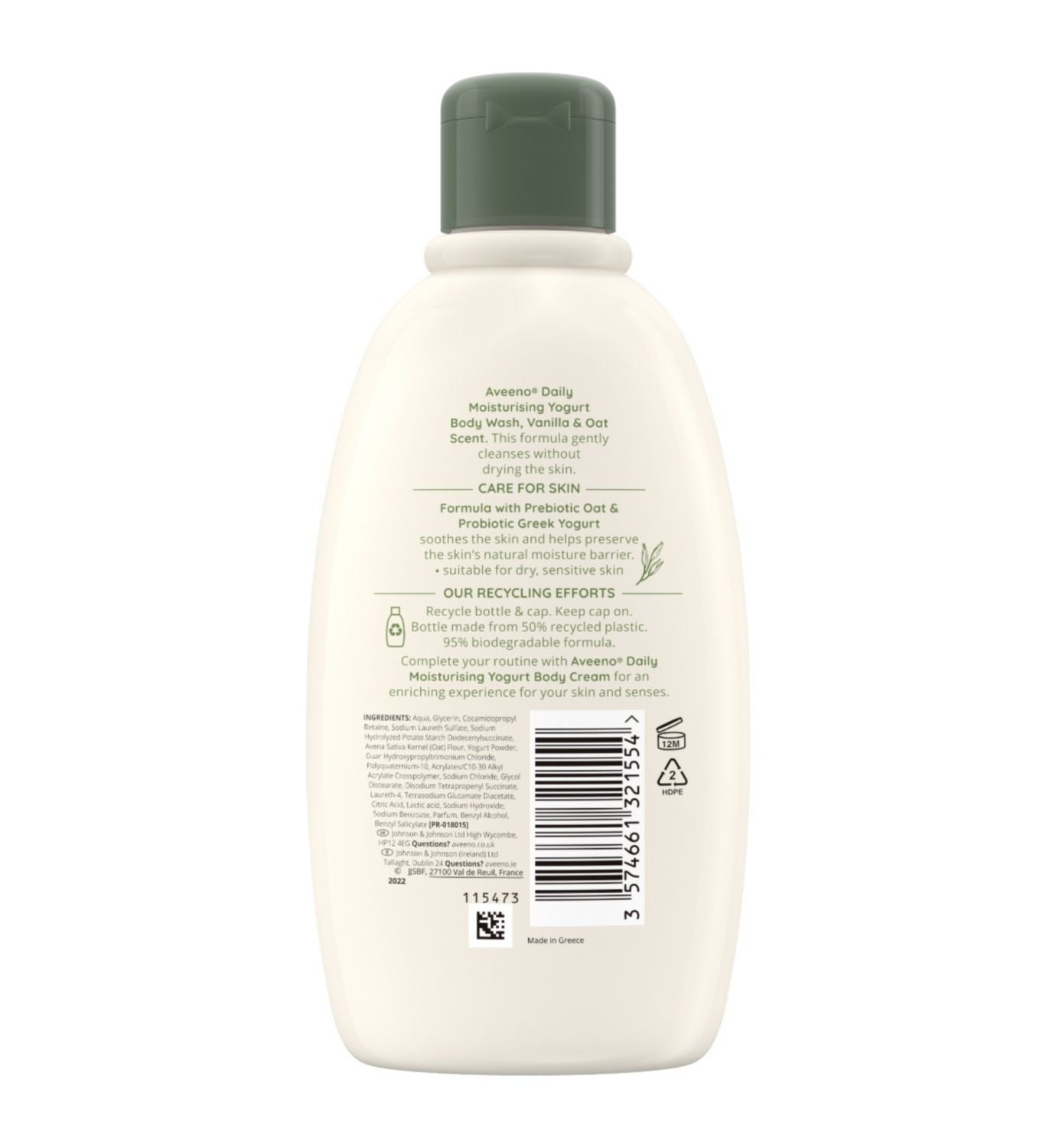 Aveeno Daily Moisturising Yogurt Body Wash Vanilla Oat 300ml - British product
