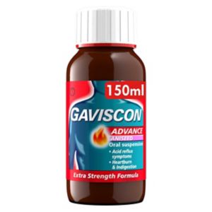 Gaviscon Advance Aniseed Flavour Oral Suspension 150ml, UK version