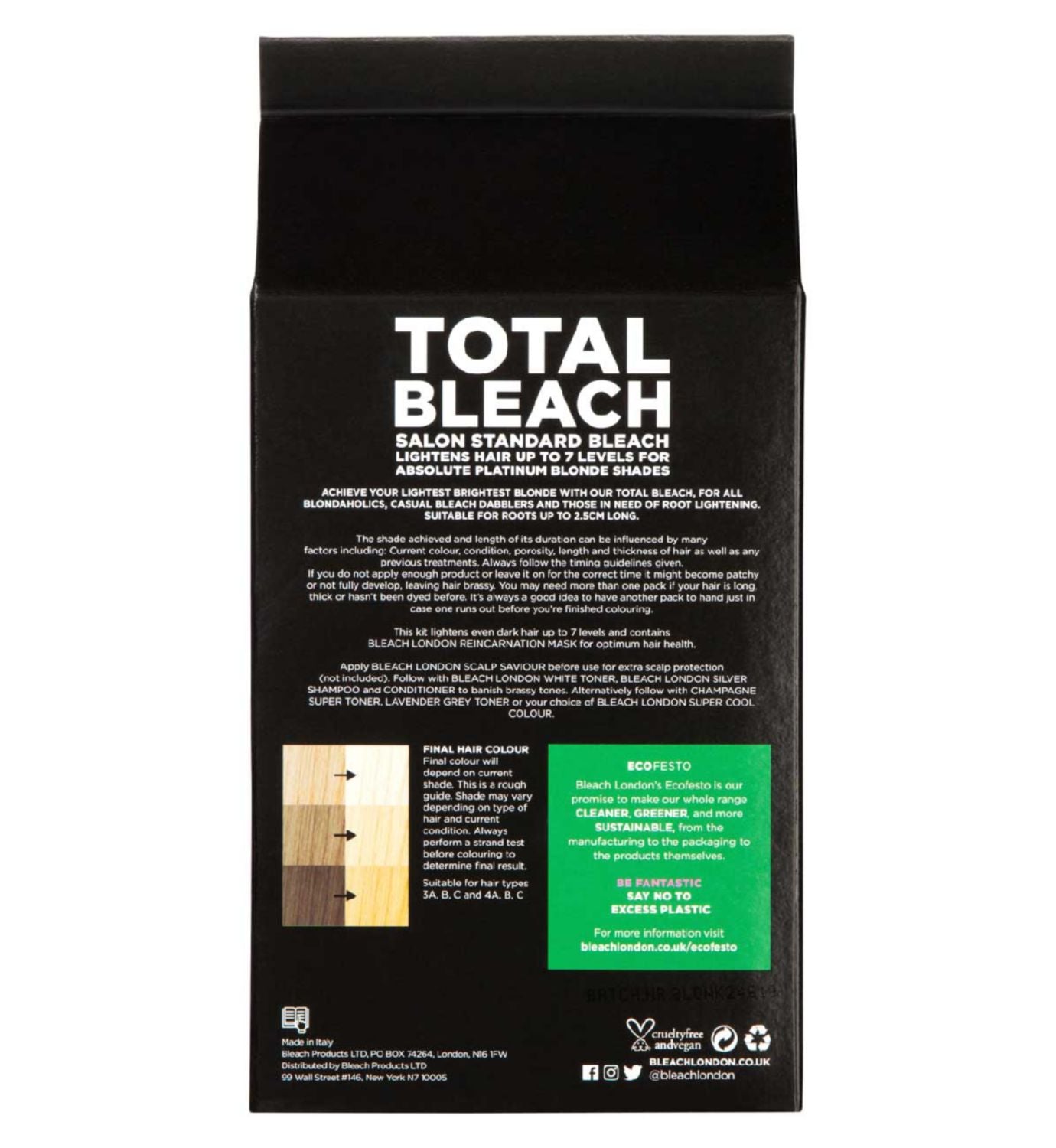 Bleach London Total Bleach Kit Professional Hair Lightener - British product