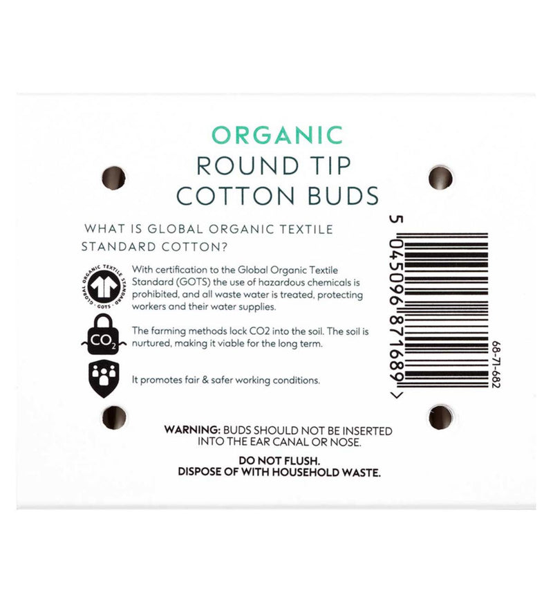 Boots organic cotton buds round tip 200 buds - British product