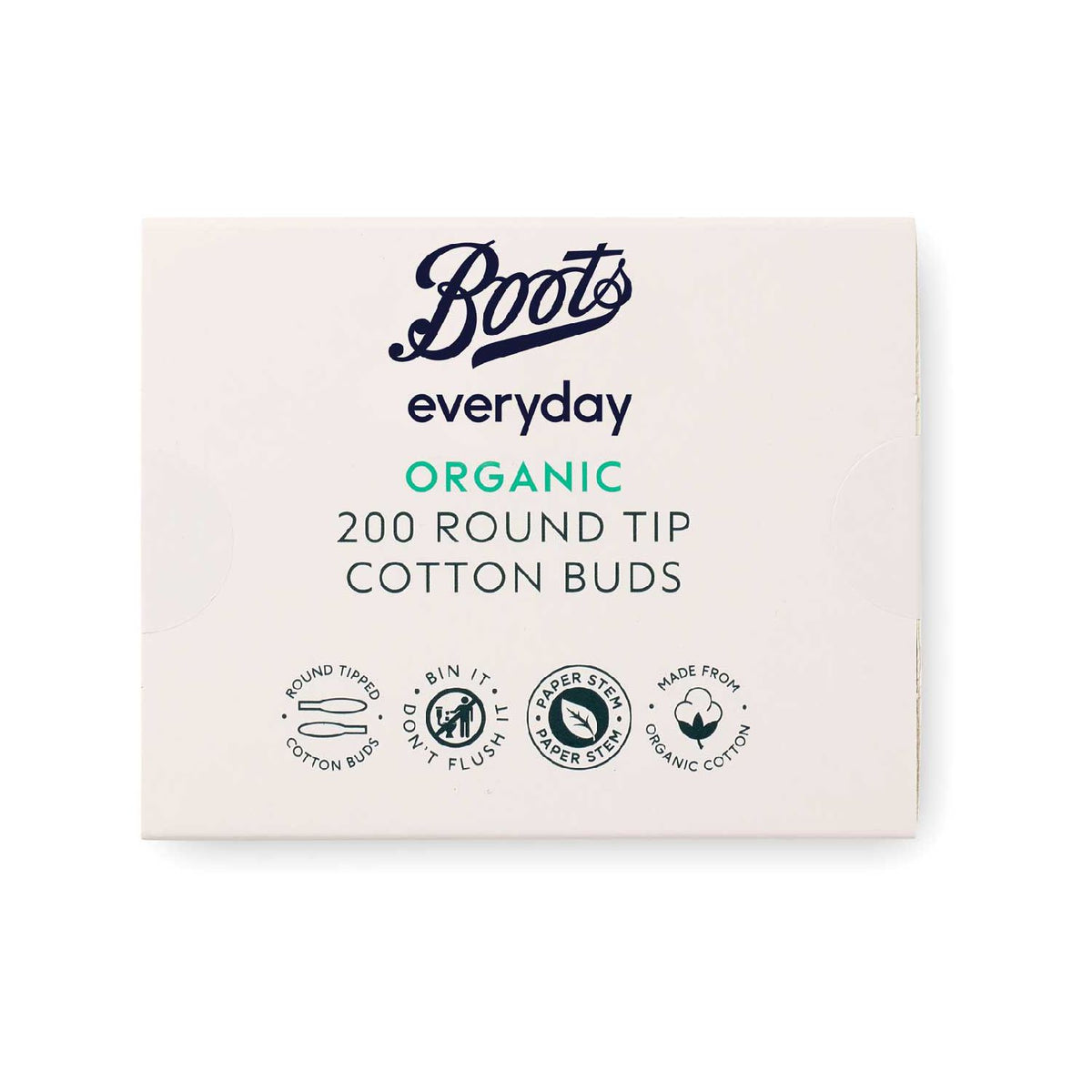 Boots organic cotton buds round tip 200 buds - British product