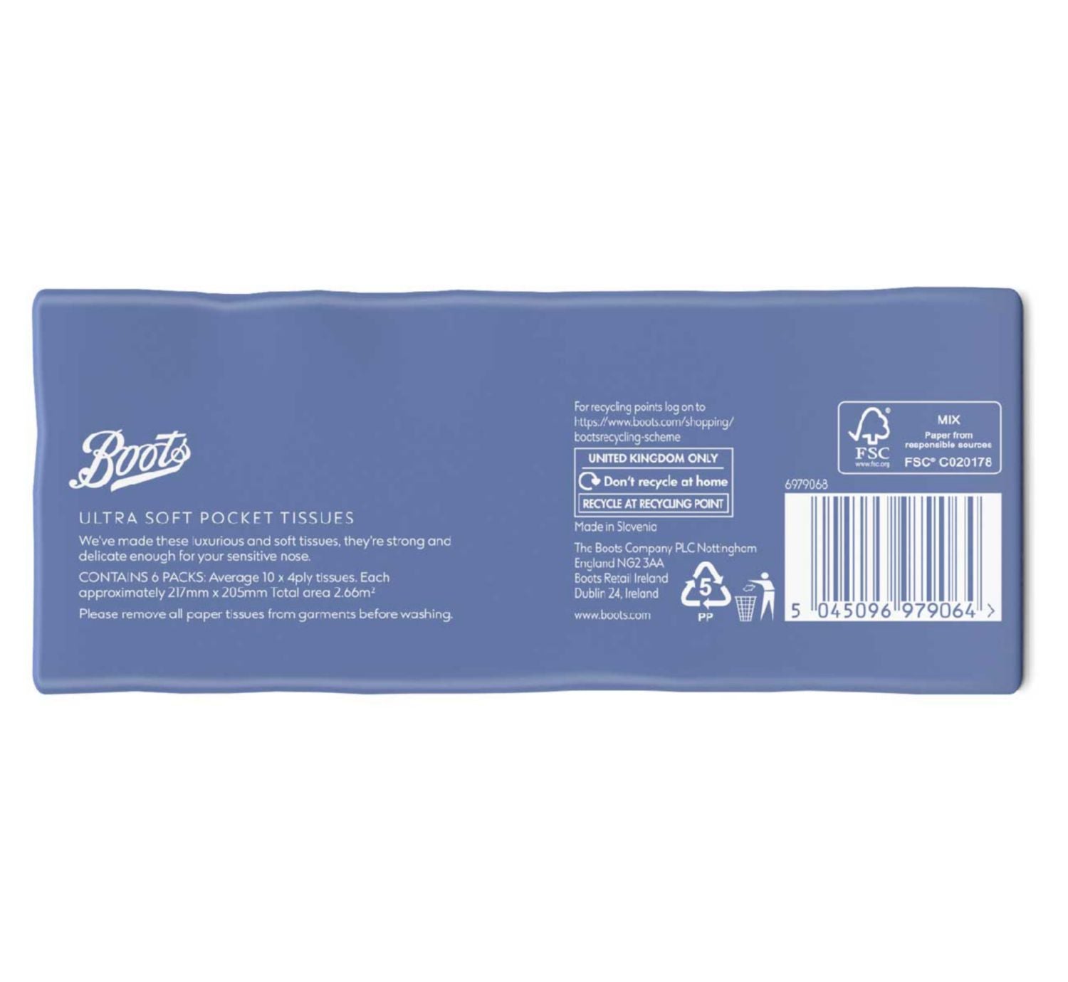 Boots multi pocket tissues 6 pack bundle - British product