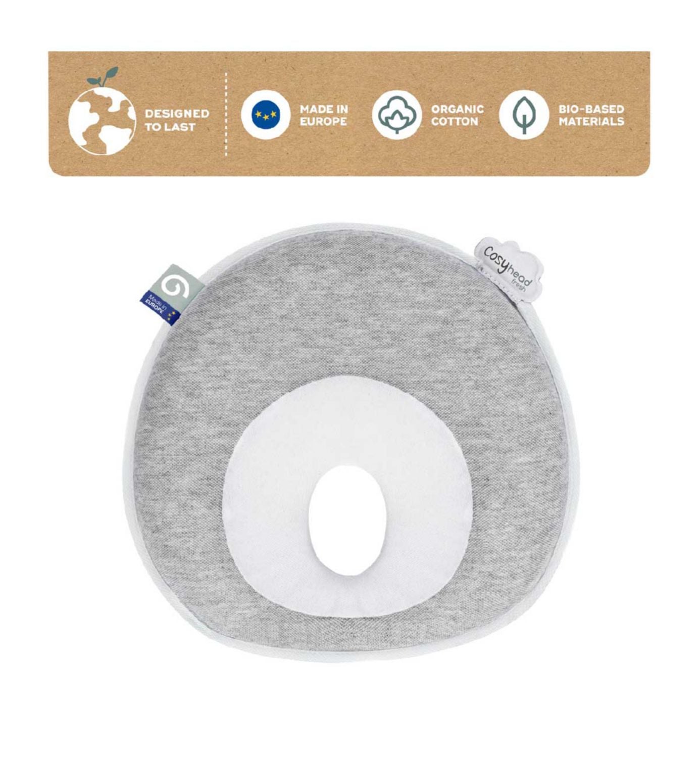 Babymoov Cosyhead Fresh Smokey Head Support Pillow - British product