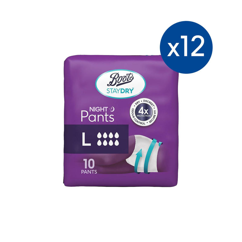 Boots Staydry Night Pants Large Adult Protection - British product