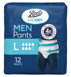 Boots Staydry Men Incontinence Pants Large 12 Pack - British product