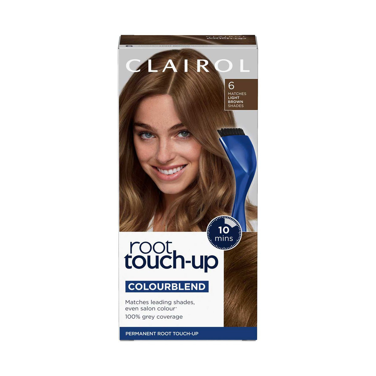 Clairol Root Touch-Up permanent hair dye 6 Light Brown 30ml, imported from the UK
