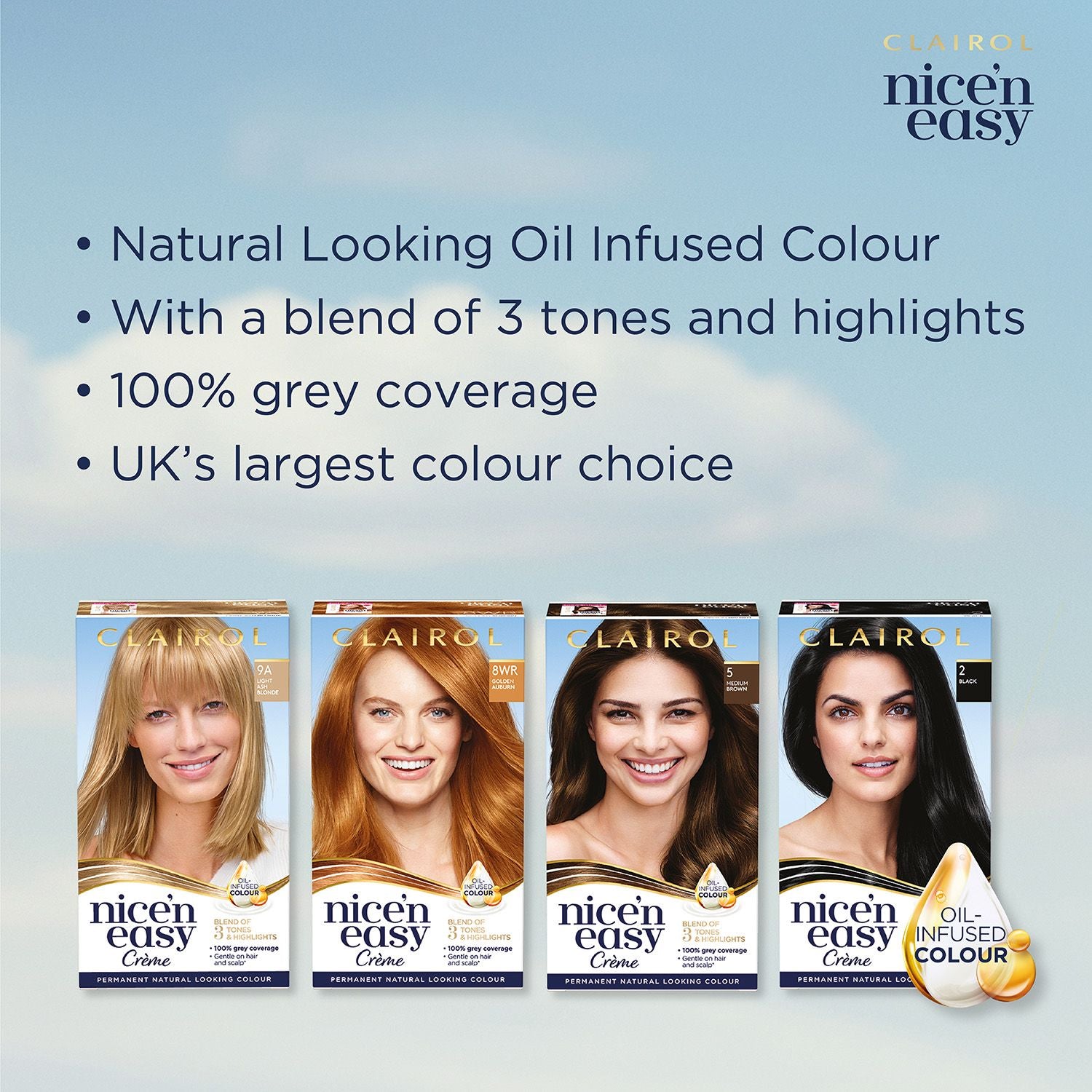 Clairol Nice'n Easy permanent hair dye 177ml - British product