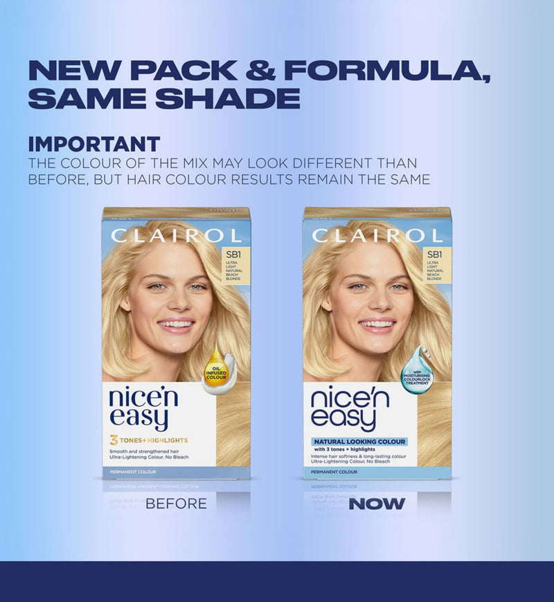 Clairol Nice'n Easy blonde hair dye Ultra Light 177ml - British product