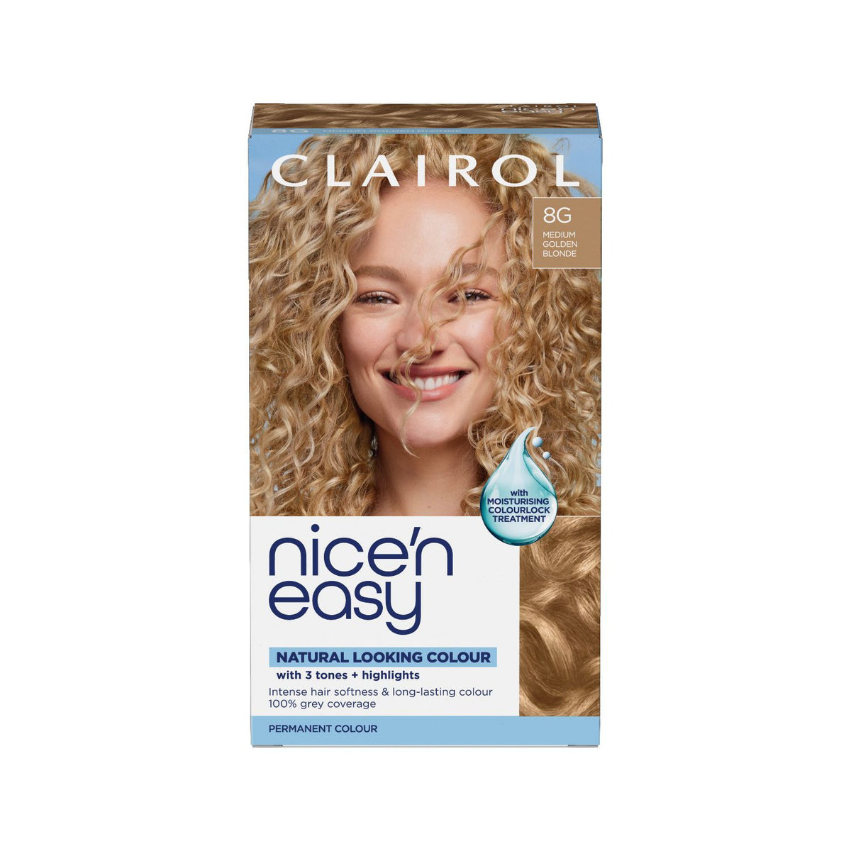 Clairol Nice'n Easy Medium Golden Blonde hair dye 177ml, imported from the UK