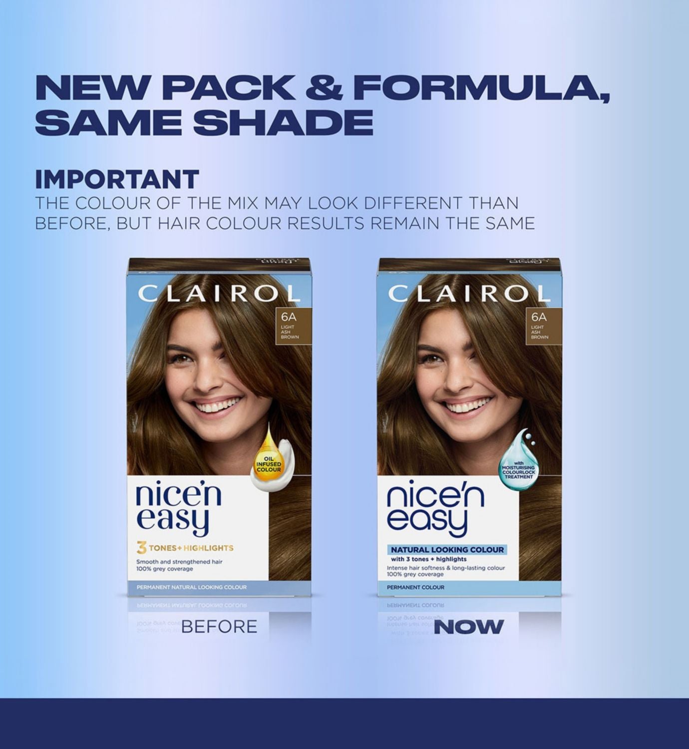 Clairol Nice'n Easy hair dye Light Ash Brown 177ml - British product
