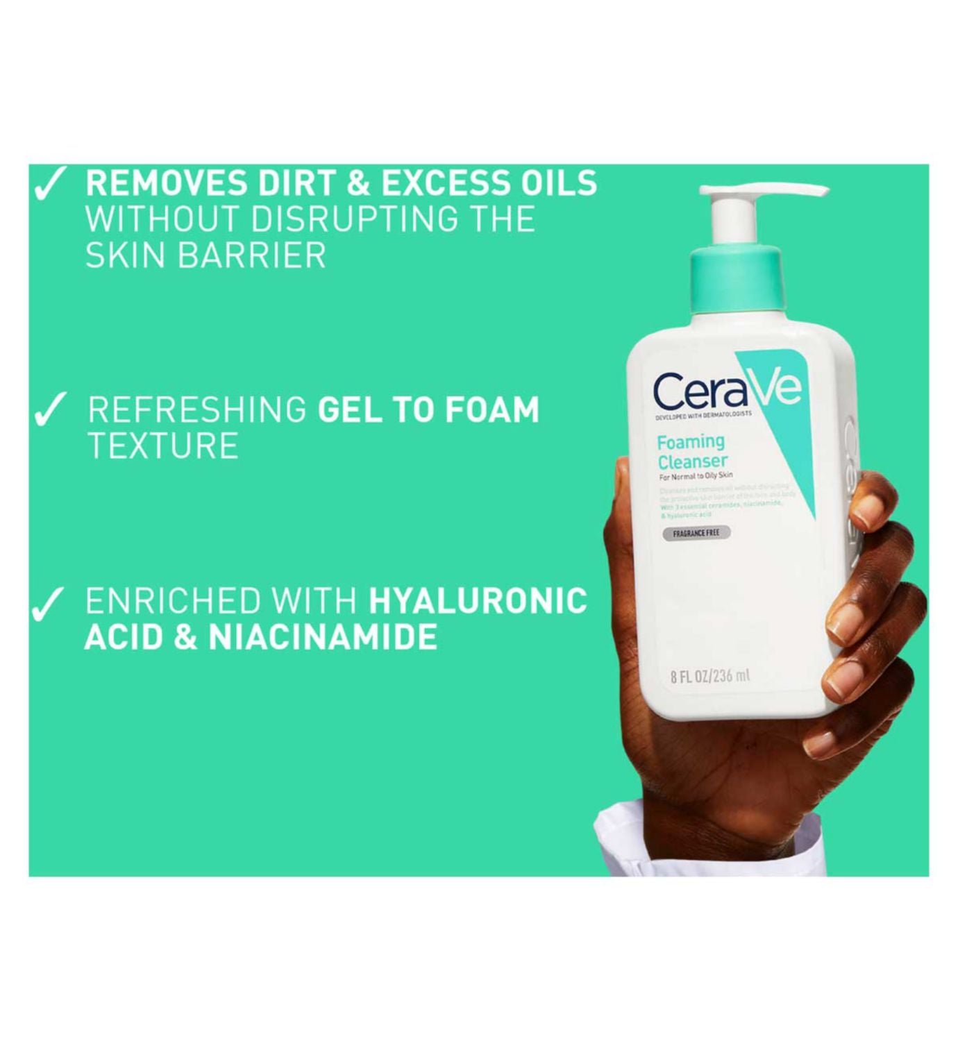 CeraVe foaming cleanser niacinamide 236ml - British product