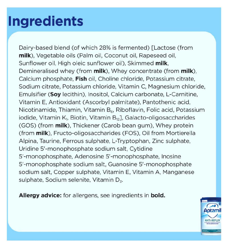 Aptamil Anti-Reflux Baby Milk Formula From Birth 800g - British product
