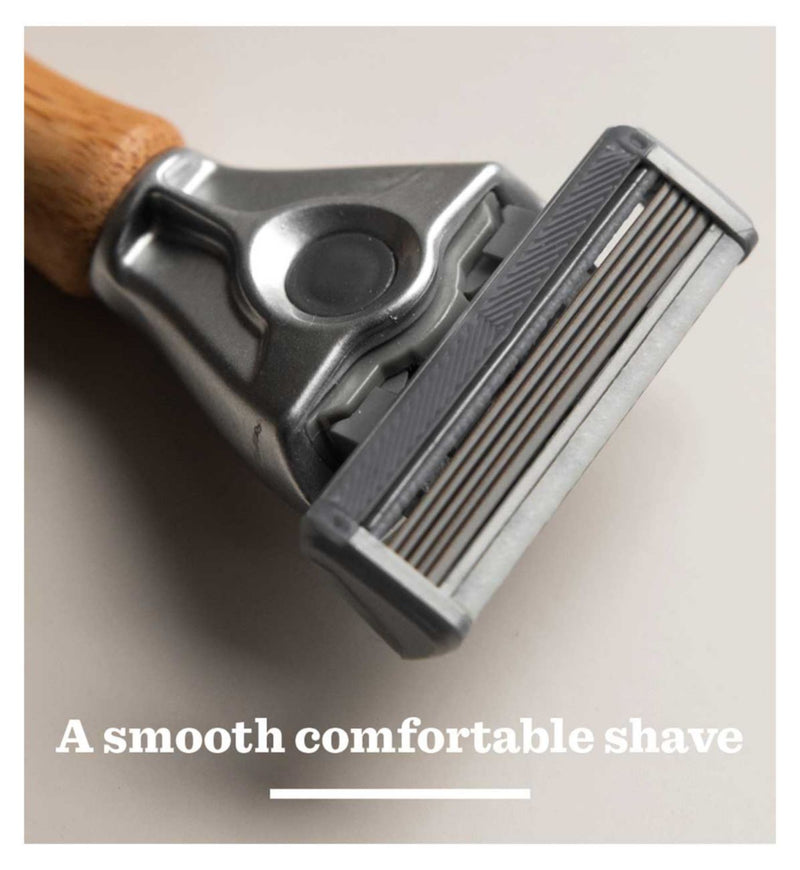 Bulldog Skincare bamboo razor handle with 2 refills - British product