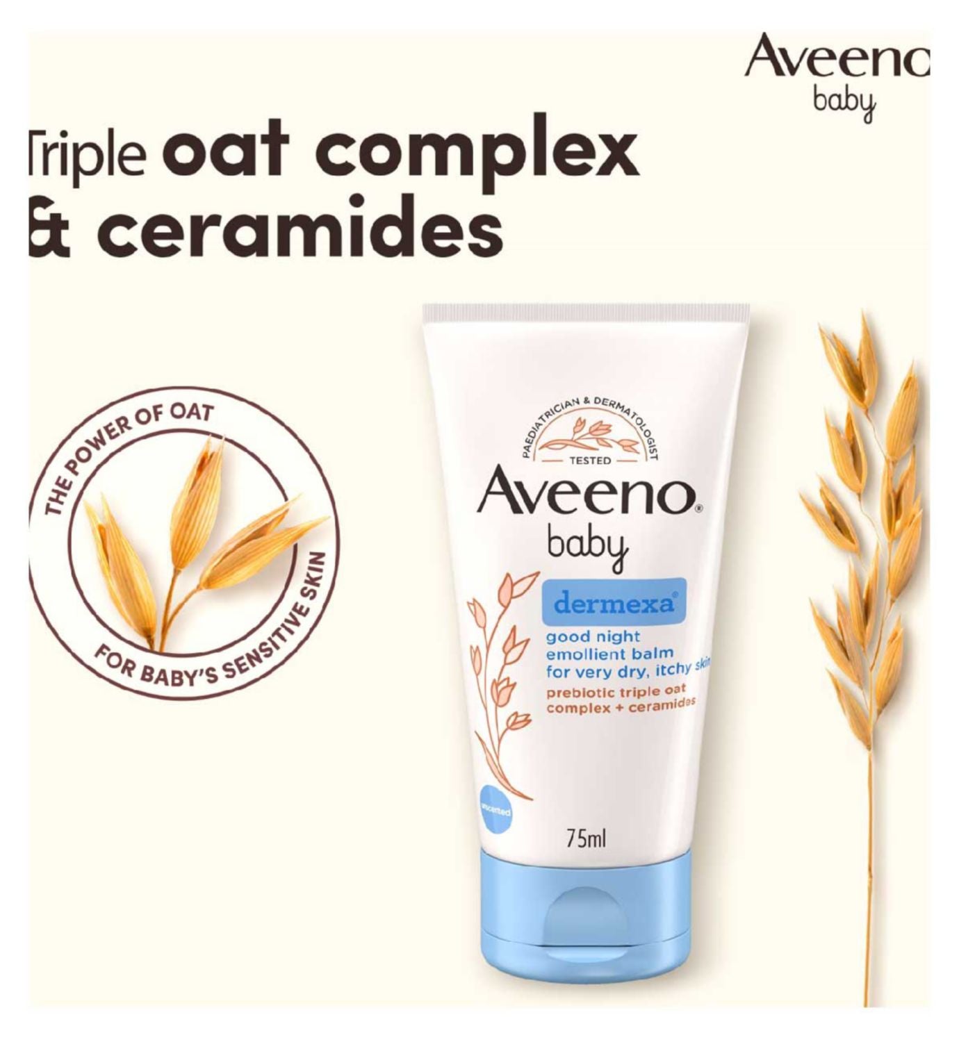 Aveeno Baby Dermexa Good Night Emollient Balm 75ml - British product