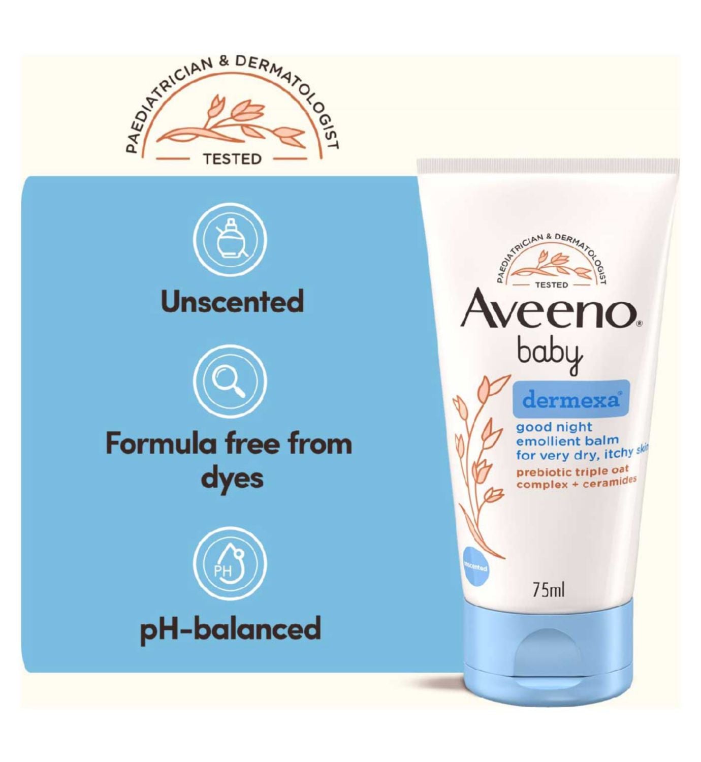 Aveeno Baby Dermexa Good Night Emollient Balm 75ml - British product