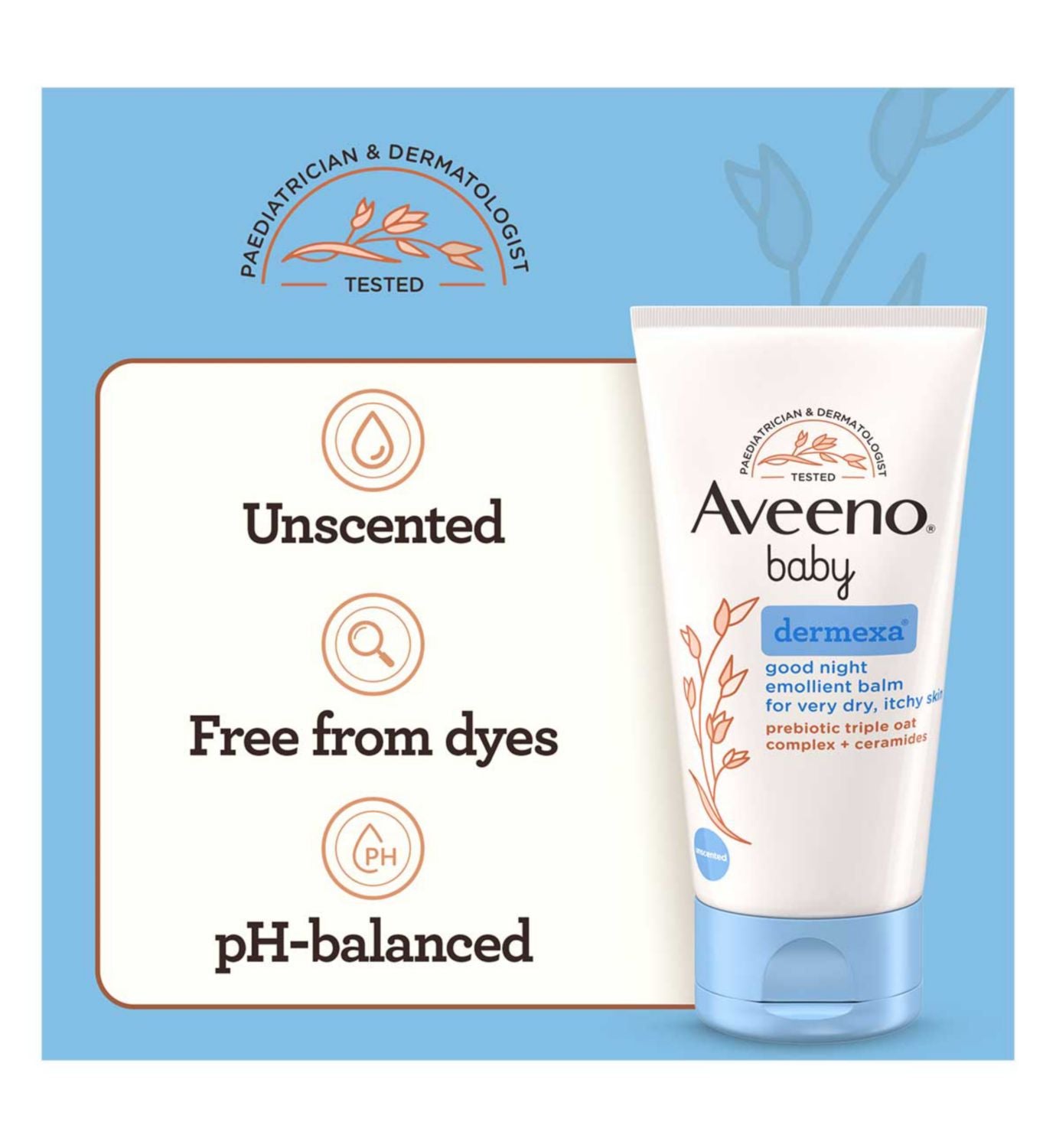 Aveeno Baby Dermexa Good Night Emollient Balm 75ml - British product