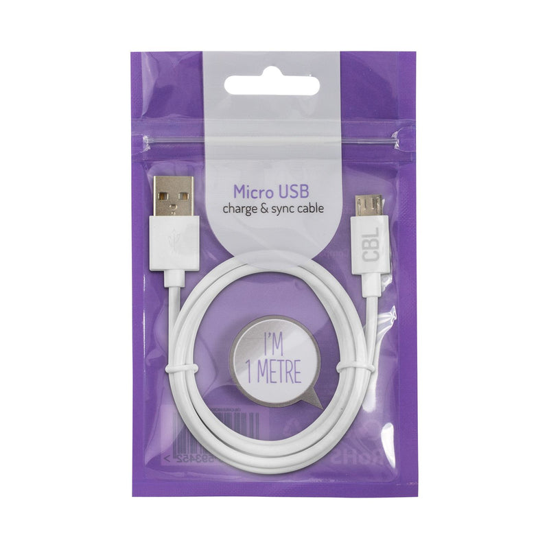 CBL Micro USB charging cable white 1.2m - British product