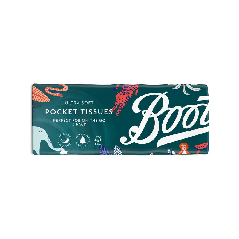 Boots kids pocket tissues 6 pack - British product