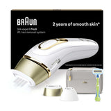 Braun IPL Silk-Expert Pro 5, At Home Hair Removal Device with Pouch, White/Gold, PL5124