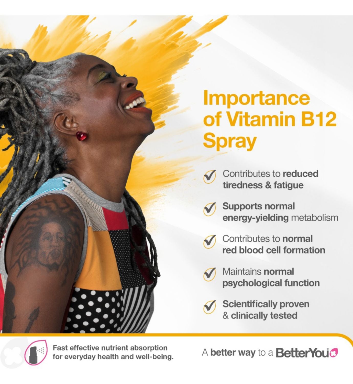 BetterYou Vitamin B12 oral spray 25ml - British product