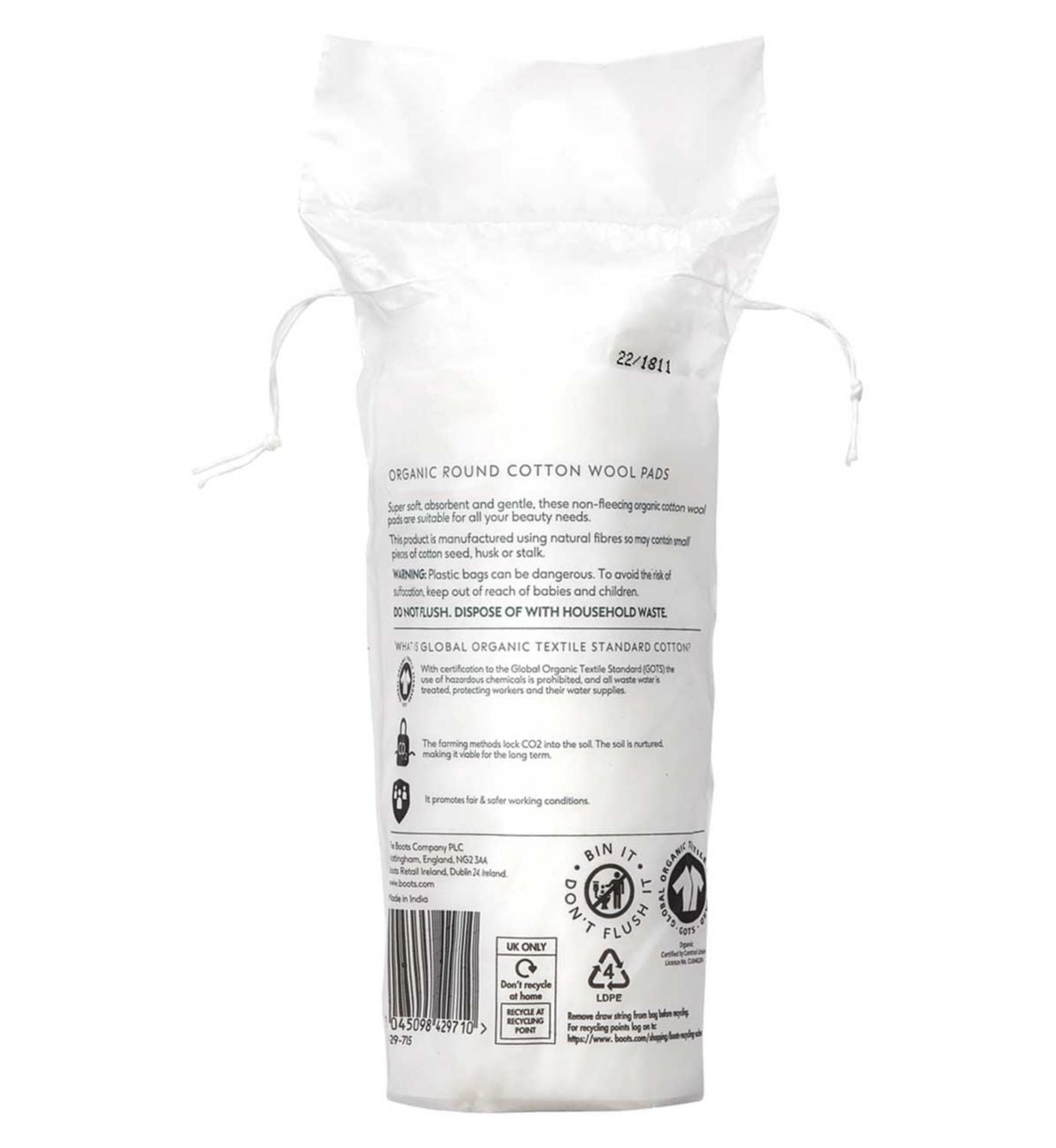 Boots Cotton Wool Pads Round 50 pads - British product
