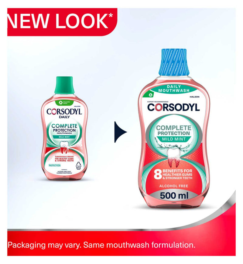 Corsodyl mouthwash mild mint 500ml - British product
