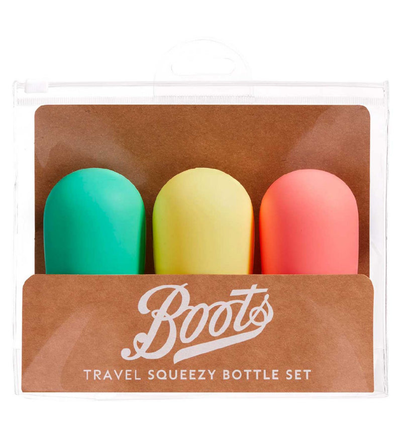 Boots travel squeezy bottles set of 3 - British product