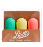 Boots travel squeezy bottles set of 3 - British product