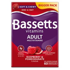 Bassetts Multivitamins Raspberry Pomegranate Flavour Soft Chewies Adult 60s