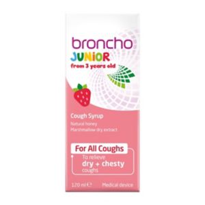 Bronchostop Junior cough syrup strawberry 120ml (British brand)