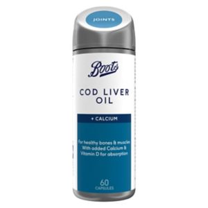 Boots Cod Liver Oil + Calcium 60 capsules - British product