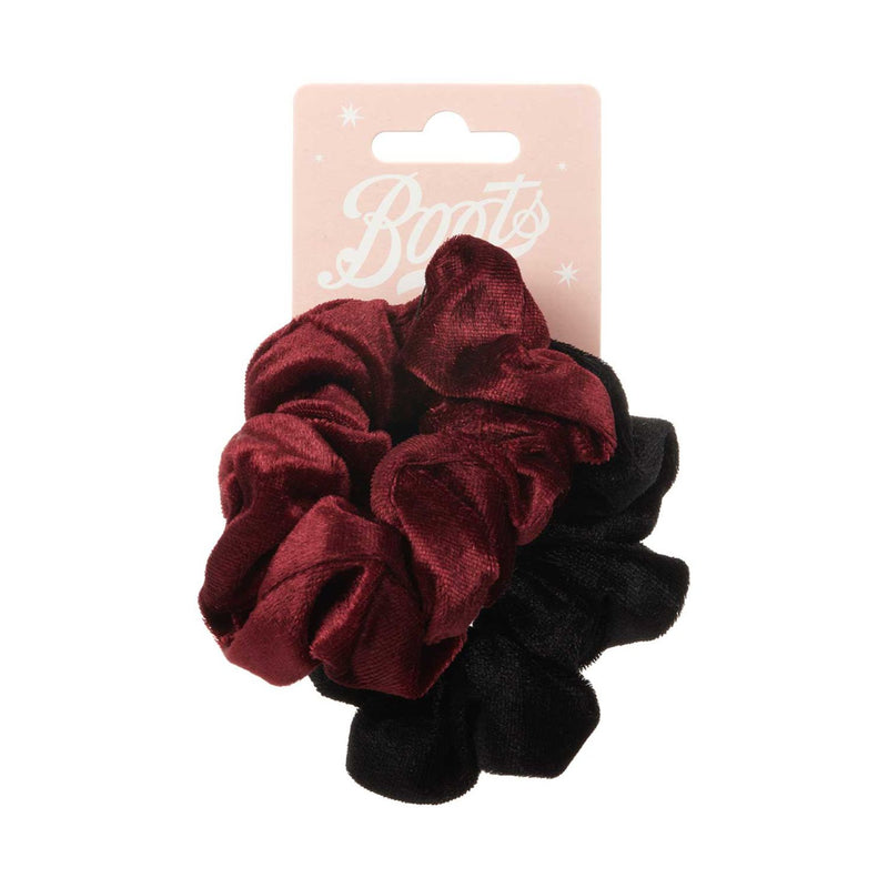Boots kids scrunchies red and black velvet - British product