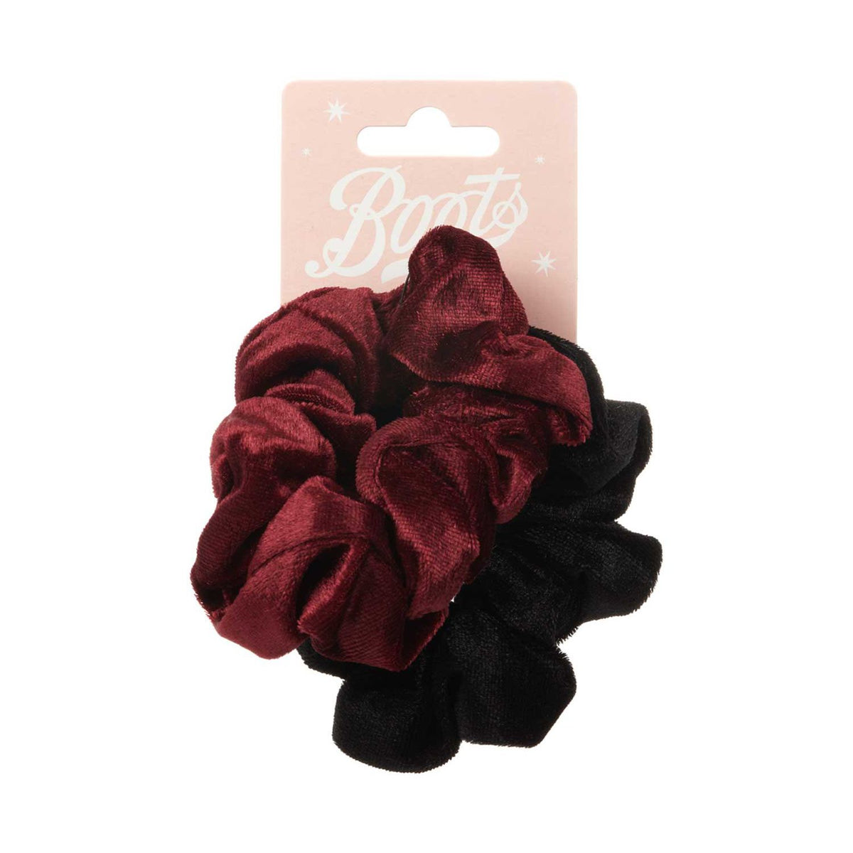 Boots kids scrunchies red and black velvet - British product