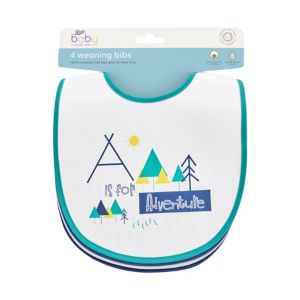 Boots Baby Weaning Bibs Blue 4 pack - British product