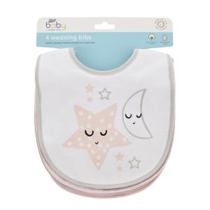 Boots Baby Weaning Bibs Pink Cotton Baby Bibs 4 Pack