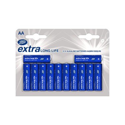 Boots Extra Lasting AA Alkalinebatterier 12-pakning