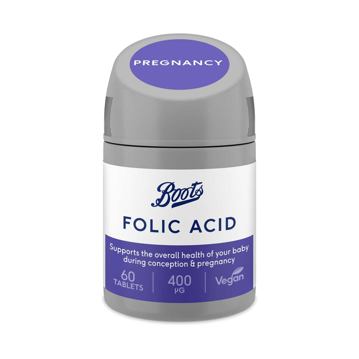 Boots Folic Acid 400ug 60 Tablets dietary supplement - British product